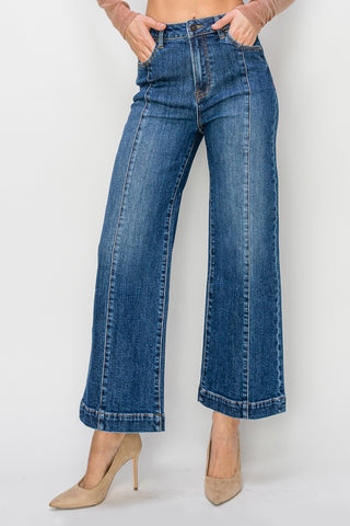 RISEN High Rise Ankle Wide Leg Jeans
