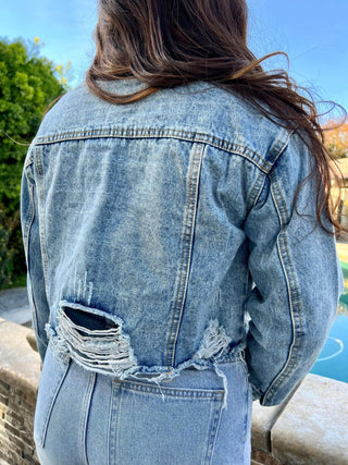 The Cropped Light Wash Denim Jacket