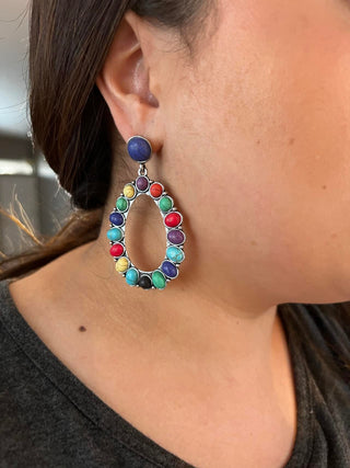 Multicolor Hoop Dangle Earrings