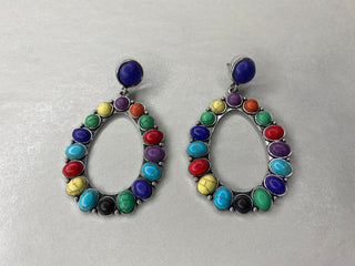 Multicolor Hoop Dangle Earrings