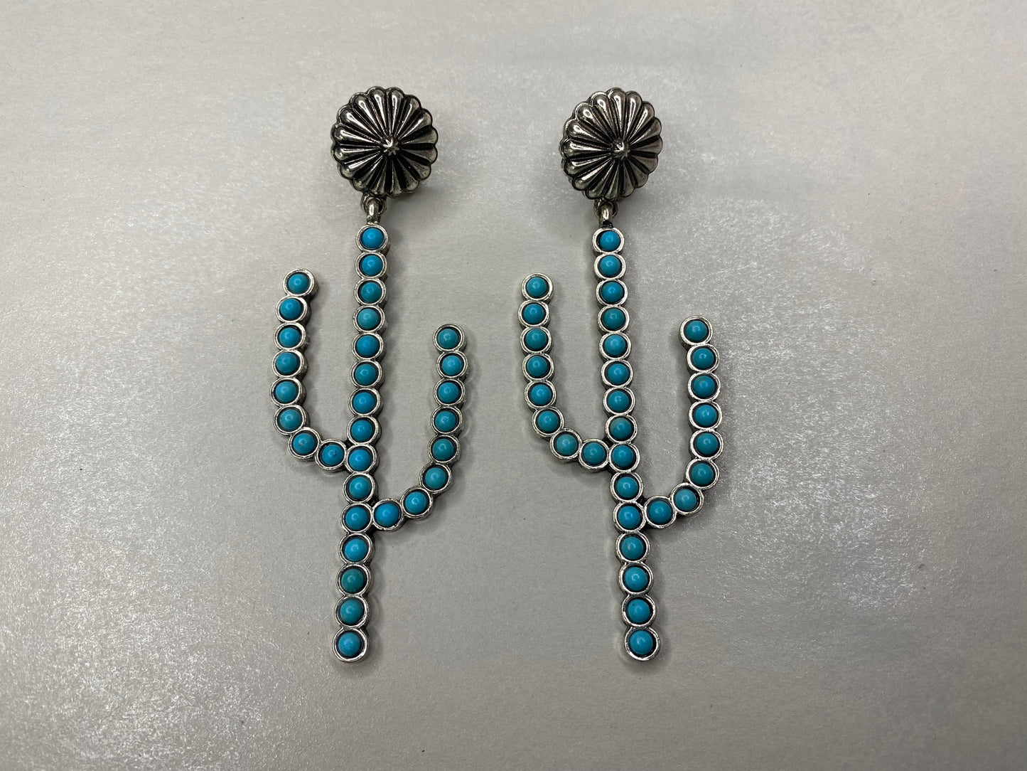 Turquoise Inspired Cactus Earrings