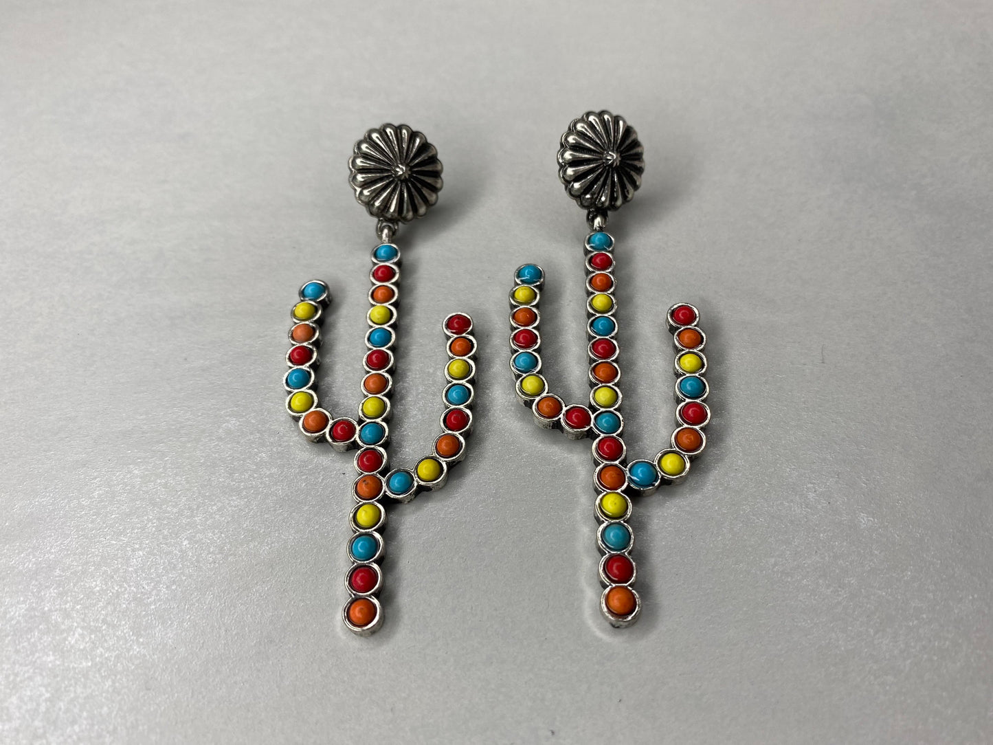 Multicolor Cactus Earrings