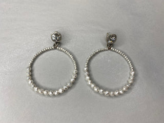 Silver Hoop Dangle Earrings