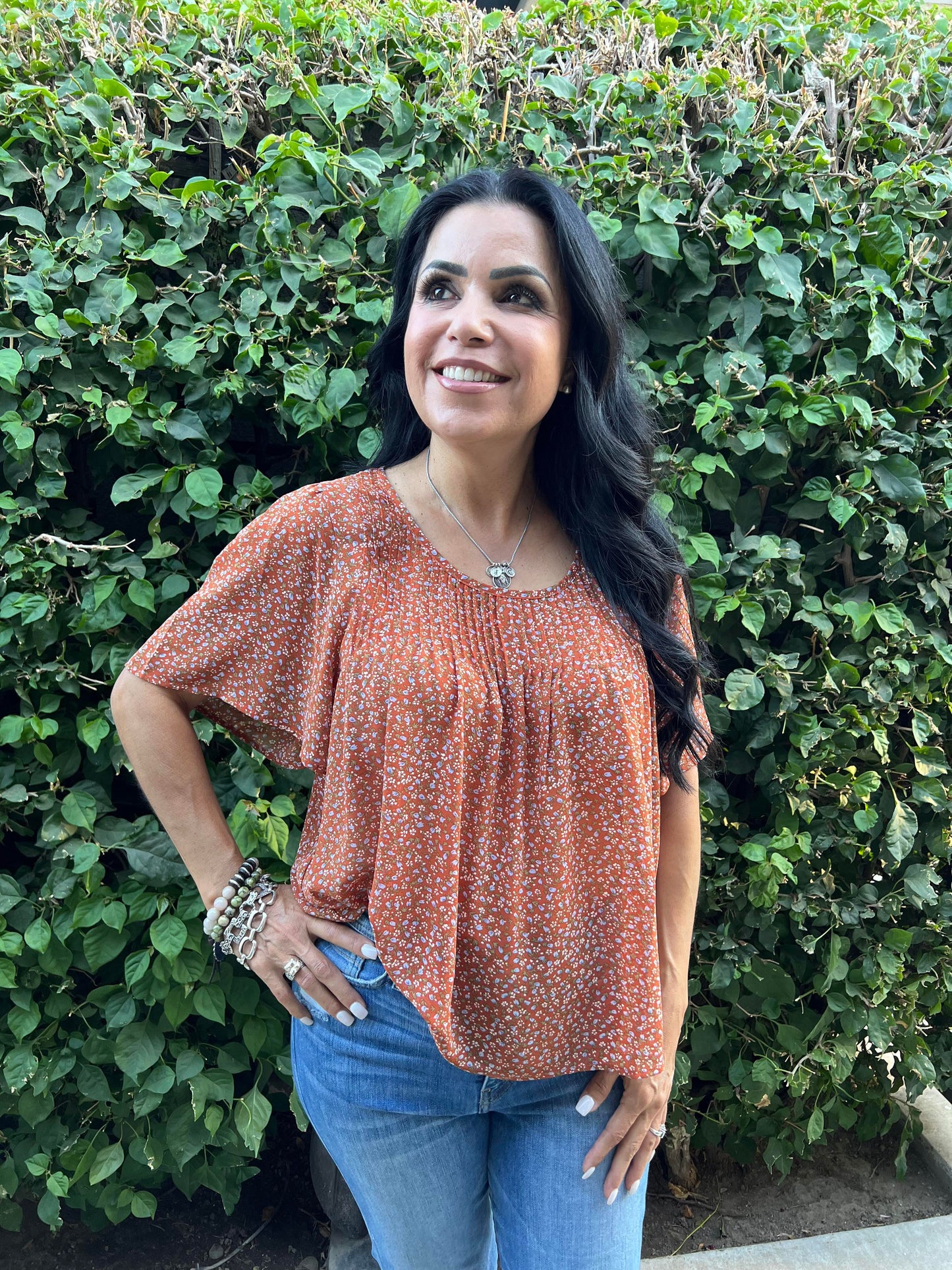 Kathy Floral Drape Blouse